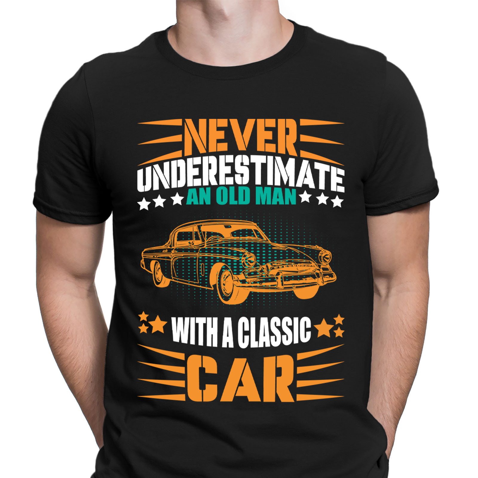 Never Underestimate An Old Man With A Classic Car Funny Mens T Shirts Top DJV eBay